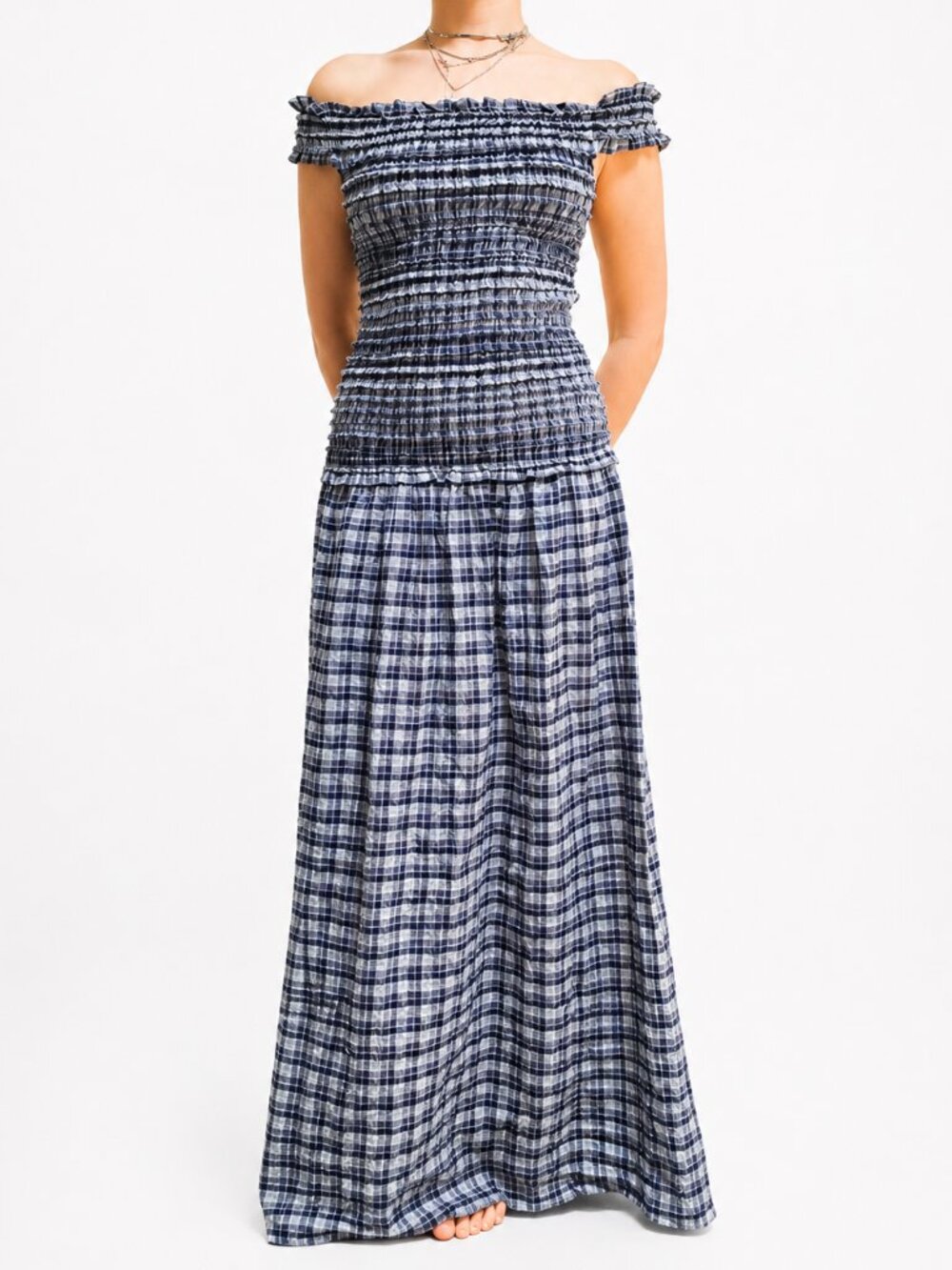 MAX STUDIO Smocked Maxi Dress